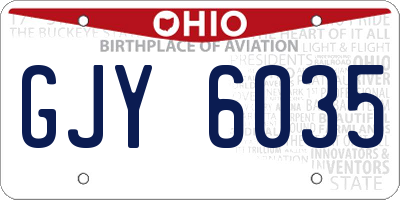 OH license plate GJY6035