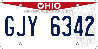 OH license plate GJY6342