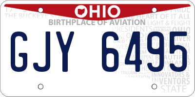 OH license plate GJY6495