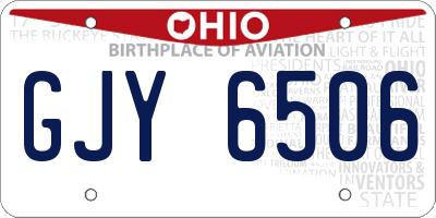 OH license plate GJY6506