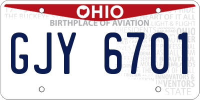 OH license plate GJY6701