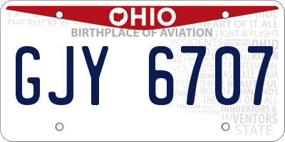 OH license plate GJY6707
