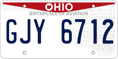 OH license plate GJY6712