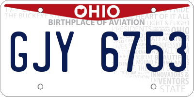 OH license plate GJY6753