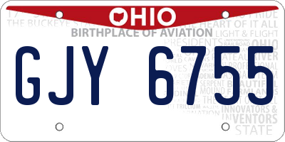 OH license plate GJY6755