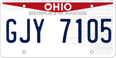 OH license plate GJY7105