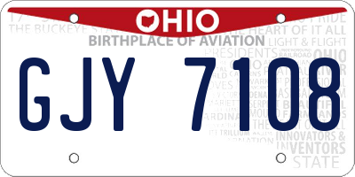 OH license plate GJY7108