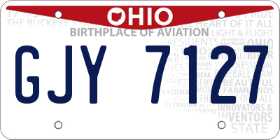 OH license plate GJY7127