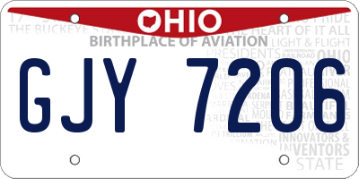 OH license plate GJY7206