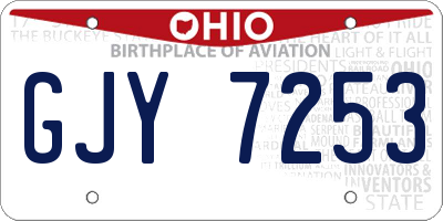 OH license plate GJY7253
