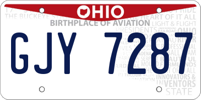 OH license plate GJY7287