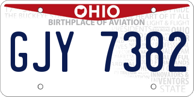 OH license plate GJY7382
