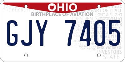 OH license plate GJY7405