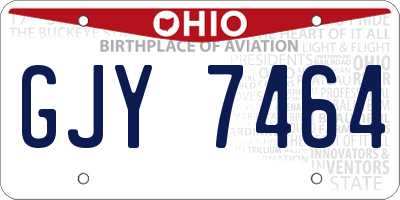 OH license plate GJY7464