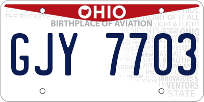 OH license plate GJY7703
