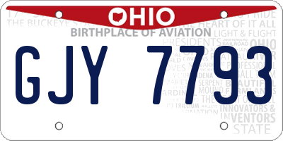 OH license plate GJY7793