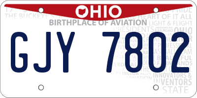 OH license plate GJY7802