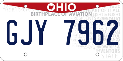 OH license plate GJY7962
