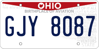 OH license plate GJY8087