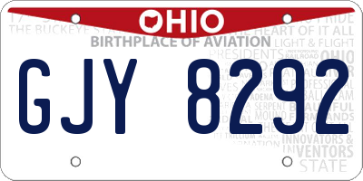 OH license plate GJY8292