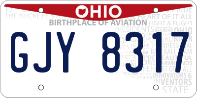 OH license plate GJY8317