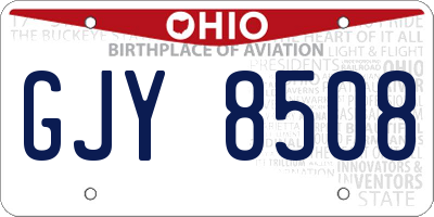 OH license plate GJY8508