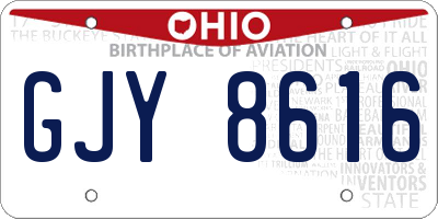 OH license plate GJY8616