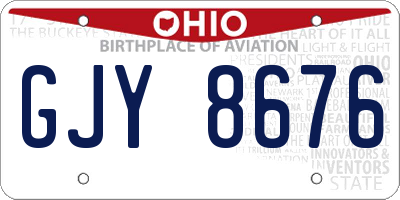 OH license plate GJY8676