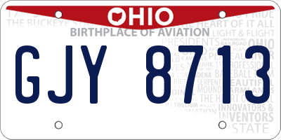 OH license plate GJY8713