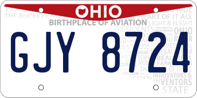 OH license plate GJY8724