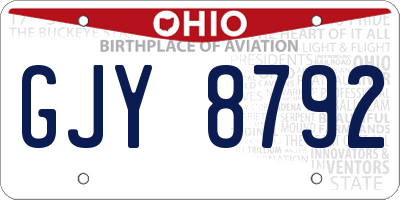 OH license plate GJY8792