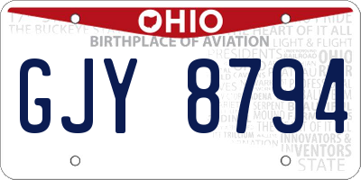 OH license plate GJY8794