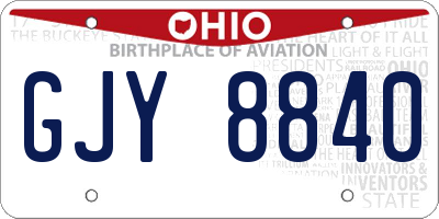 OH license plate GJY8840