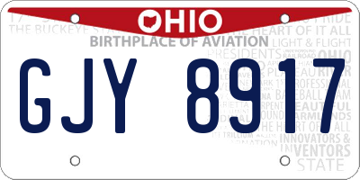 OH license plate GJY8917