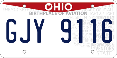 OH license plate GJY9116