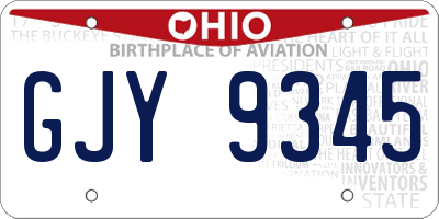 OH license plate GJY9345