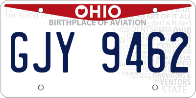 OH license plate GJY9462