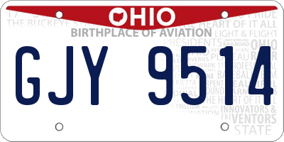 OH license plate GJY9514