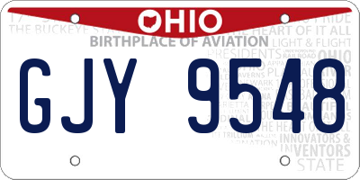 OH license plate GJY9548