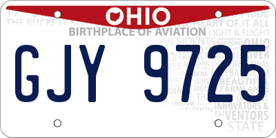 OH license plate GJY9725