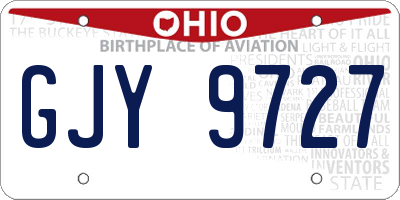 OH license plate GJY9727