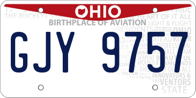 OH license plate GJY9757