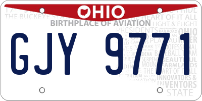 OH license plate GJY9771