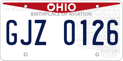 OH license plate GJZ0126