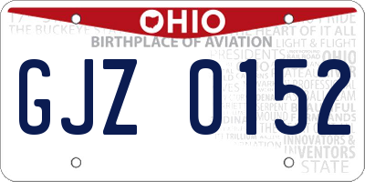 OH license plate GJZ0152