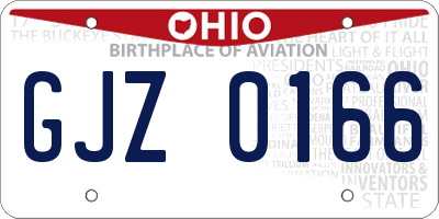 OH license plate GJZ0166
