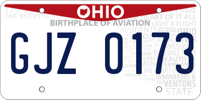OH license plate GJZ0173