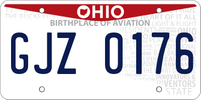 OH license plate GJZ0176
