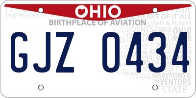 OH license plate GJZ0434