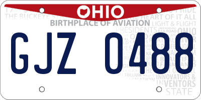 OH license plate GJZ0488